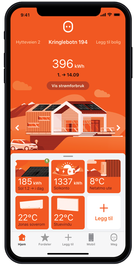 So sieht es zu Hause aus. Die App verrät unter anderem, wie viel PV-Strom auf dem Dach produziert wird, wie viel Speicherplatz frei ist und wie die Temperatur im Haus ist.&nbsp;