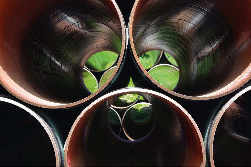 Rohrlagerplatz für die Wasserstoffinfrastruktur