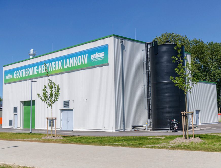 Außenansicht des Schweriner Geothermie-Heizwerks