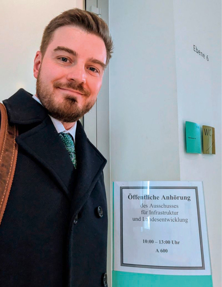 RDR-Wind-Chef Moritz Müller im sächsischen Landtag