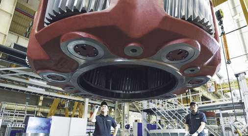 Planetengetriebestufe in der Fertigung der Winergy-Getriebe