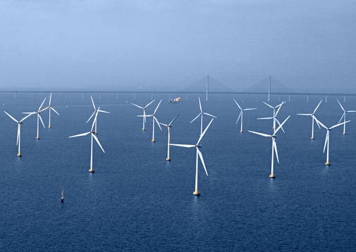Bisher größter schwedischer Offshore-Windpark: Lillgrund von Vattenfall, 110 Megawatt, 2007 errichtet
