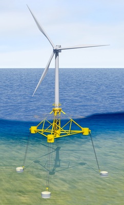 Der Wind Floater von SBM ist das für einen 24-MW-Windpark vor der Rhône-Mündung vorgesehene Schwimmfundament.