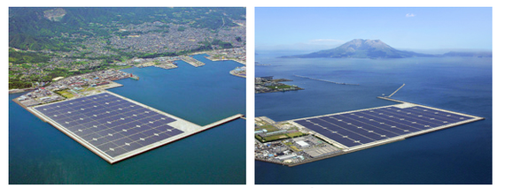 Schwimmende Anlage vor Japans Küste.