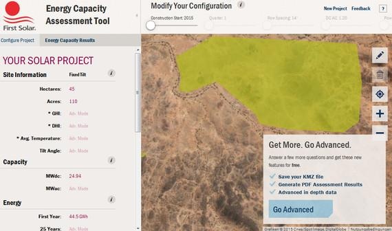 Planungstool | Das von mir ausgewählte Gebiet in Niger mit einer Solaranlage von 25 MW.