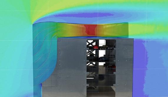 Simulationen am 1:32 EWP Modell bei der Firma Laslo GmbH Germany ergaben einen systeminternen Strömungsbeschleunigungsfaktor von 2,3. - © Grafik: Mohl