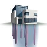 Sondenartige Pfeiler | Energiepfähle: Sondenartige Pfeiler greifen tief ins Erdreich, um die Wärme zu fördern. Bei der Auswahl eines Systems ist der Wärme- und Kältebedarf des Gebäudes entscheidend.