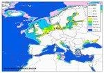 EEZ - Europaeische AWZ | Mögliche Standorte für Offshore-Anlagen: Insbesondere in den hellblauen und violetten Bereichen eignen sich schwimmende Turbinen. Feststehende Offshore-Anlagen sind nur in den gelben und grünen Bereichen einsetzbar. Die roten Linien kennzeichnen die Ausschließlichen Wirtschaftszonen der Staaten. - © RSE S.p.A., Laura Serri EEZ - Europaeische AWZ | Mögliche Standorte für Offshore-Anlagen: Insbesondere in den hellblauen und violetten Bereichen eignen sich schwimmende Turbinen. Feststehende Offshore-Anlagen sind nur in den gelben und grünen Bereichen einsetzbar. Die roten Linien kennzeichnen die Ausschließlichen Wirtschaftszonen der Staaten. - © RSE S.p.A., Laura Serri