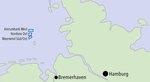 Helgoland - Windparks in der Nordsee | Diese drei jeweils 23 bis 35 Kilometer nordwestlich von Helgoland gelegenen Windparks sollen vom&nbsp; Südhafen der Insel aus betrieben und gewartet werden. - © Grafik: RWE Innogy