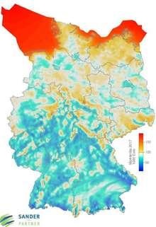 markterlös 2017 sander deutschland | ... den möglichen Markterlösen: gute und auch mäßig gute Standorte im Süden hier so gut, wie gute Standorte im Norden. - © SANDER + PARTNER