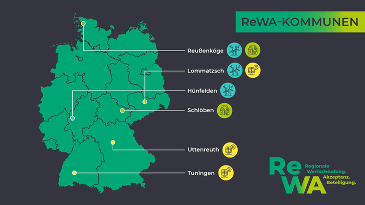 Sechs Kommunen sind im Forschungsprojekt Rewa dabei. - © Agentur für Erneuerbare Energien
