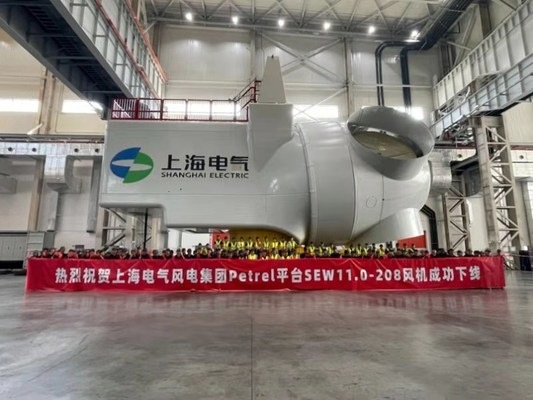 Die Gondel der neuen Offshore-Anlage aus China.