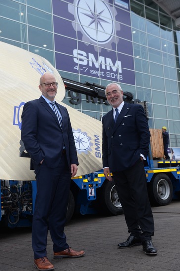 Hamburger Messe-Profis: Claus Ulrich, Selbach Business Unit Director for Maritime and Technology Fairs, und Bernd Aufderheide, CEO der Hamburg Messe und Congress GmbH.