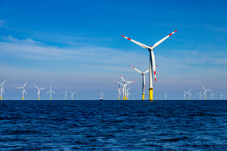 Der Trianel Windpark Borkum in der Nordsee - © Trianel GmbH

