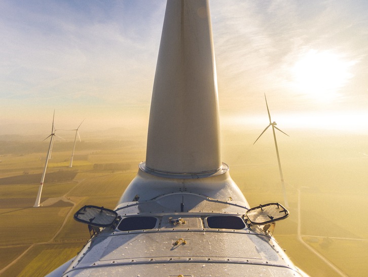 Windpark Rot am See, seit November 2016 am Netz, bei Schwäbisch-Hall, Baden-Württemberg, drei Vestas-Anlagen V126, Bürgerbeteiligung seit 2017.  - © Paul Gärtner_EnBW
