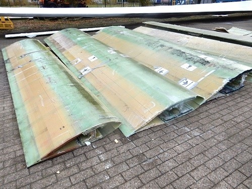 Noch ein Problem bei Recycling: Verbundstoffe aus Rotorblättern.