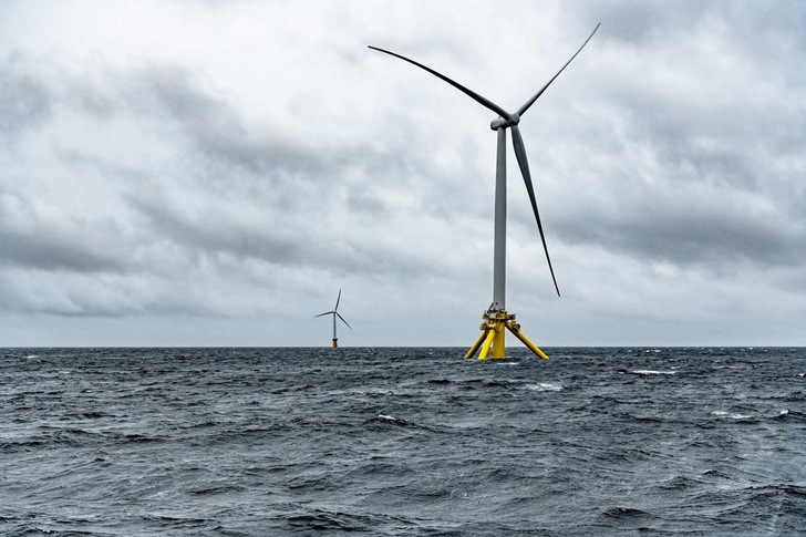 Pilotprojekt einer schwimmenden 3,6-Megawatt-Anlage mit Tetra-Spar-Fundamentdesign im Testgebiet des MET Centre vor Norwegen - © TetraSpar Demonstrator ApS
