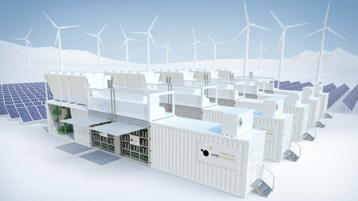 Jeder der Elektrolyseure, die in der Schweiz errichtet werden, kann ein Megawatt überschüssigen Wind- und Solarstrom aufnehmen.