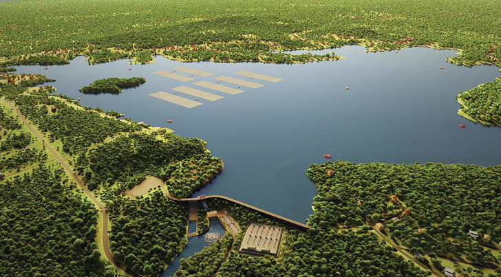 Hier entsteht der Floating-PV-Park. - © Foto: Q-Energy
