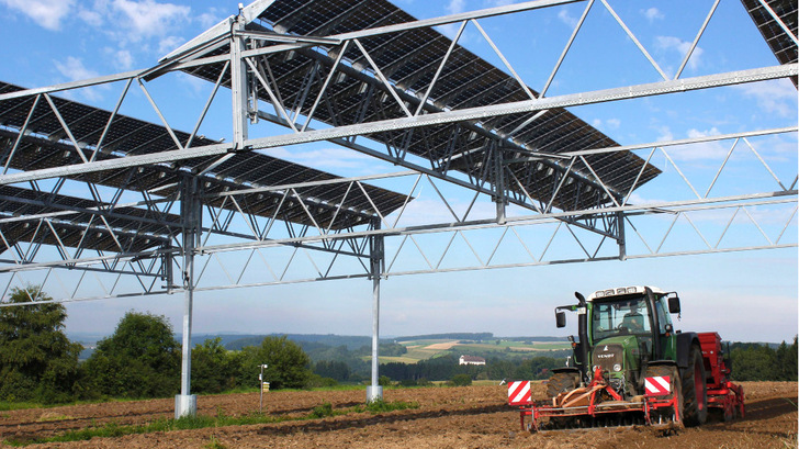 Die Agriphotovoltaik bietet viel Potenzial im Kampf gegen die Klimakrise. - © Fraunhofer ISE
