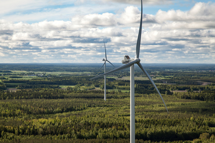 Vestas-Windpark in Finnland mit 16 V126 3,3 MW und 137 Meter Nabenhöhe.  - © Vestas A/S - Frank Boutrup Schmidt
