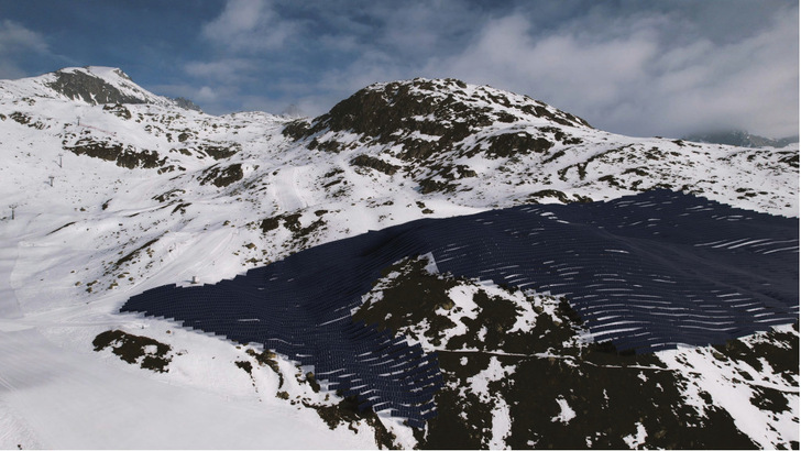 So wird die Anlage in den Alpen im Skigebiet Disentis aussehen. - © Axpo
