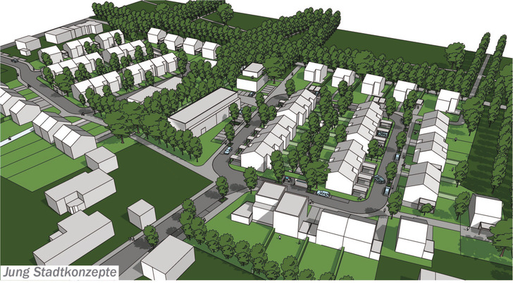 Für das klimaneutrale Stadtquartier in Nettetal wird ein eigenes Netz aufgebaut, über das sich die Gebäude gegenseitig versorgen. - © Jung Stadtkonzepte, Köln
