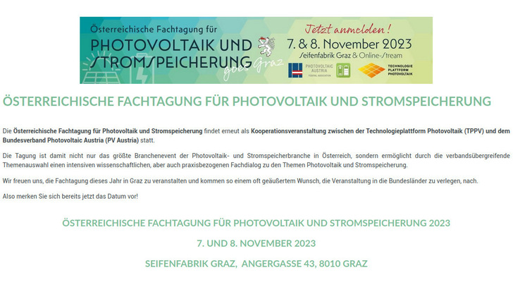 Die diesjährige Herbsttagung von PV Austria und TPPV findet in Graz statt.