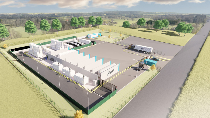 Der Bau hat gerade begonnen. So wird die Wasserstoffanlage in Schwäbisch Gmünd aussehen, wenn sie fertig ist.