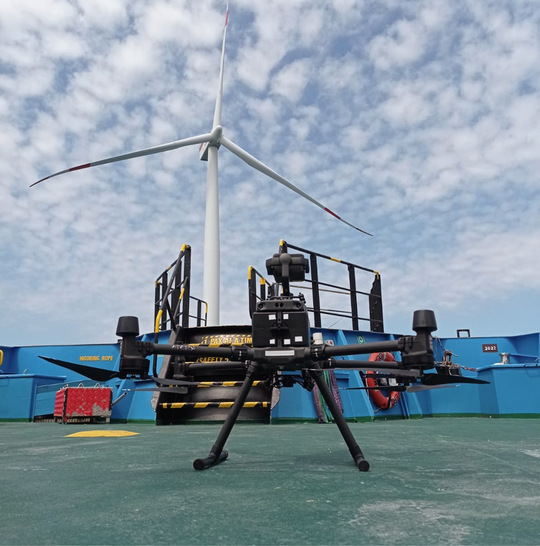 Die Drohne bringt bei der Offshore-Wartung eine Zeitersparnis.