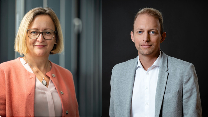  Annegret Schneider ist Unternehmenssprecherin von Meyer Burger. Sven Stoffers ist Vertriebsleiter des Modulherstellers.