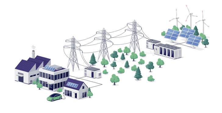 Die richtigen Maßnahmen müssen in der Netzplanung sowie an Werkzeugen für den Netzbetrieb ergriffen werden, um die 
dynamische Stabilität des zukünftigen Stromnetzes zu garantieren.
 
 . - © Grafik: petovarga - stock.adobe.com
