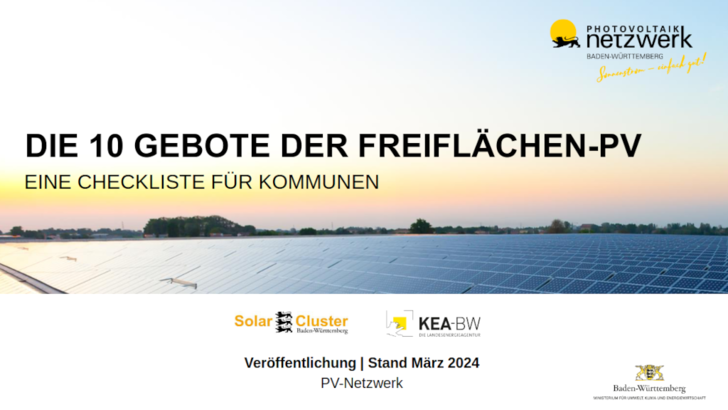 Mit der Checkliste will das Solar Cluster den Kommunen den Weg zum eigenen Solarprojekt ebnen. - © Solar Cluster Baden-Württemberg
  Mit der Checkliste will das Solar Cluster den Kommunen den Weg zum eigenen Solarprojekt ebnen.