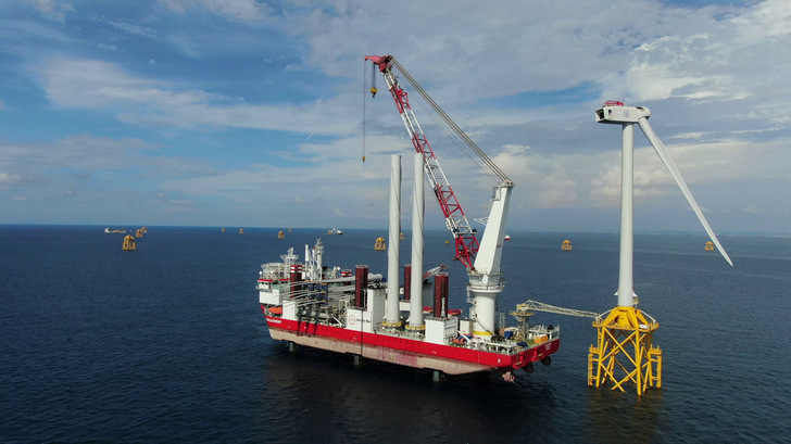 Eines der Anfangs- und Demonstrationsprojekte von Taiwan, TPC Offshore Wind Farm, mit 109 Megawatt