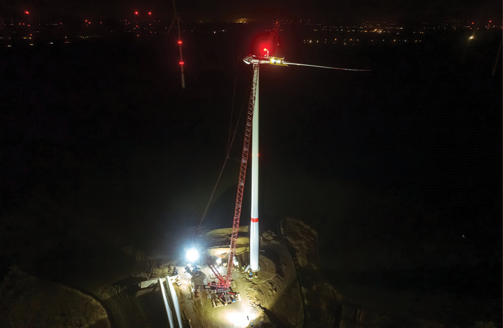 Windpark Bietikow in der Uckermark, errichtet im Juni 2021 durch WPD, 4,2-MW-Anlagen