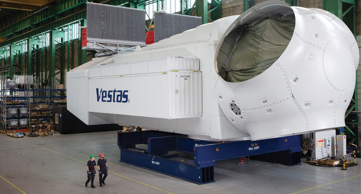 Gondel des Prototyps der V236-15 MW im Werk in Lindø (Dänemark)