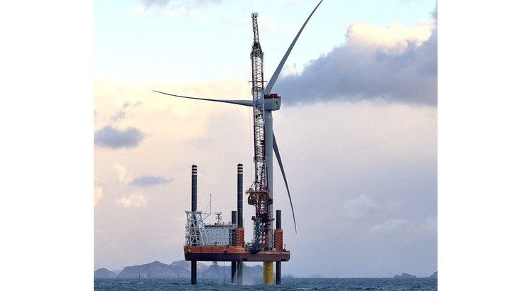 Errichtung von Windturbine in Südkoreas Jeonnam 1