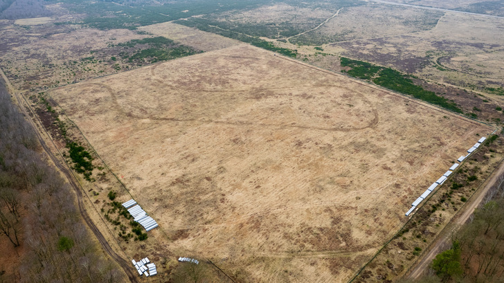 Auf einem auf ehemaligem Truppenübungsplatz entsteht ein neuer Solarpark.