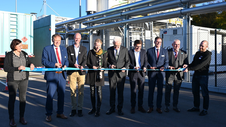 Eröffnung der Wasserstoffproduktionsanlage. 