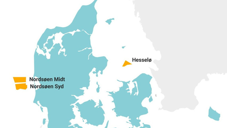 Ausschreibungsflächen November 2025 für dänische Offshore-Windpark-Projektierung nach dem CFD-Prinzip