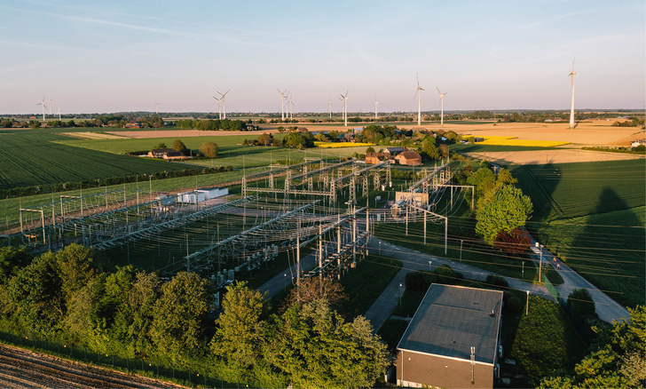 Omexom-Umspannwerk am Standort in Uedem