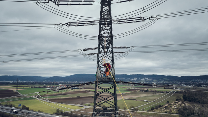 HGÜ-Ultranet-Leitung von NRW nach Bawü im Abschnitt von Mannheim nach Philippsburg.