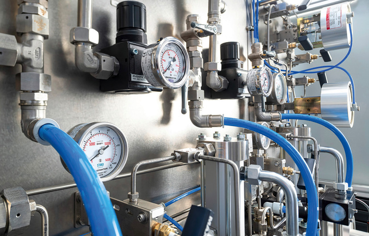 Verdichterstation des Wasserstoff-Prüflabors am TÜV-Süd-Standort Garching