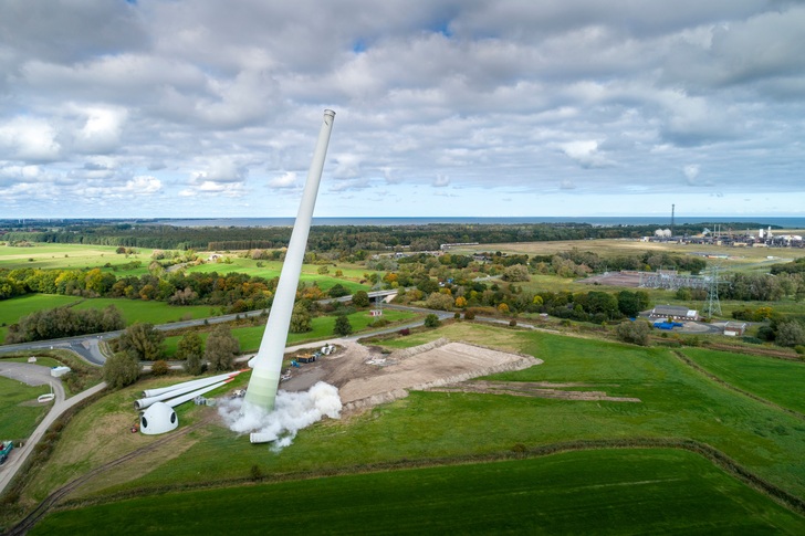 Demontage des Windparks Sengwarden-Jade im Oktober 2020.  - © Axel Ellerhorst – Hagedorn