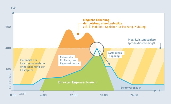 Lastspitzenkappung entlastet das Netz. - © Schoenergie