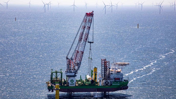 Bauarbeiten in Borssele 1 &amp; 2, dem zweitgrößten neuen Windpark 2020.