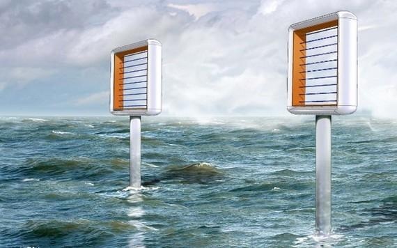 EWICON: Der Wirkungsgrad liegt bei fünf Prozent.Die Anlage kann dafür auf Rotorblätter verzichten.