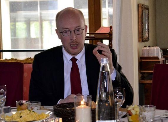Mecklenburg-Vorpommerns Energieminister Christian Pegel beim Pressefrühstück der AEE. - © Foto: AEE