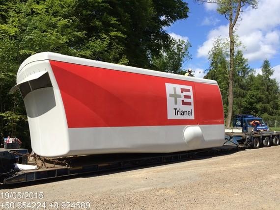 Bau des Windparks Rabenau zwischen Gießen und Marburg: fünf Anlagen vom Typ GE-2.5 MW-120. | Bau des Windparks Rabenau im Mai 2015 zwischen Gießen und Marburg: fünf Anlagen vom Typ GE-2.5 MW-120.