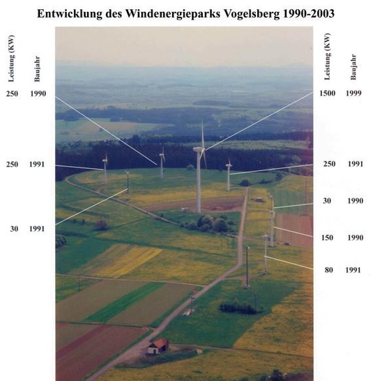 Windenergie Hessen | Windenergie in Hessen: Auf Höhenlagen begehrt, aber für jede neue Anlage ab Errichtungsjahr 2013 muss der vom Landesentwicklungsplan vorgegebene Mindestabstand zur nächsten Siedlung von 1.000 Metern eingehalten werden, zumindest sobald die Regionalplaner ihn übernommen haben. Für die Hütte im Bildvordergrund dürfte die Vorgbe für die Mindestdistanz der nächsten Siedlung natürlich nicht gelten. - © Foto: Hessenenergie